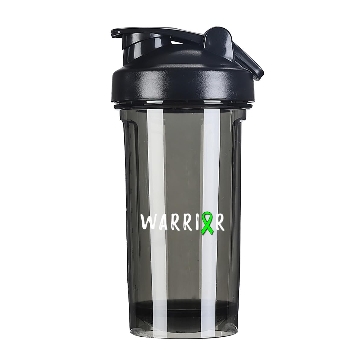 Warrior Mental Health Awareness 18 Ounce Shaker Bottle Drink Mixer Leak-proof Pre Workout Protein Shakes Meal Replacement Shakes Bottles 500ML/18 Oz Black