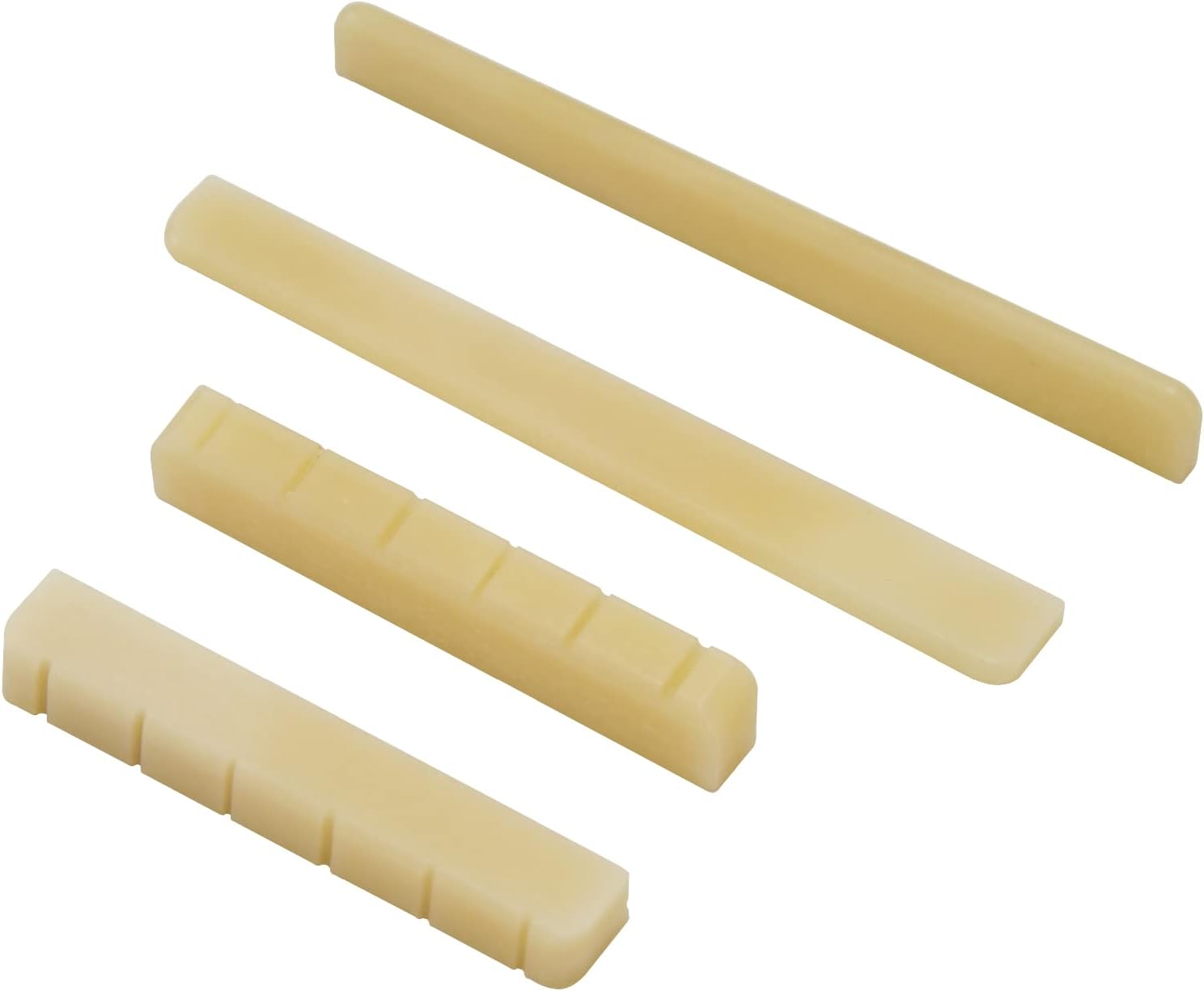 Miwayer Classical Guitar Bridge Unbleached Bone 6 Strings Saddle and Nut Made of Real Natural Bone (Classical Bridges 2 pair)