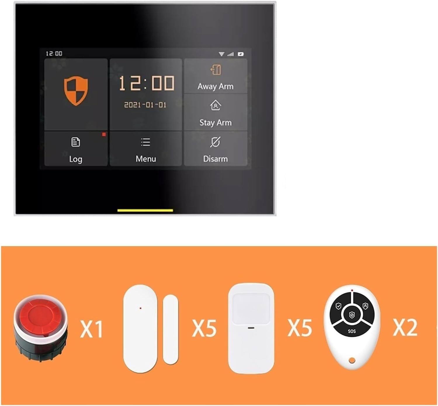 Alarma de hogar Inteligente F900 Tuya Smart Life App inalámbrica WiFi 2G y 4G 16 Kit de Seguridad antirrobo, H501 2g-5-5