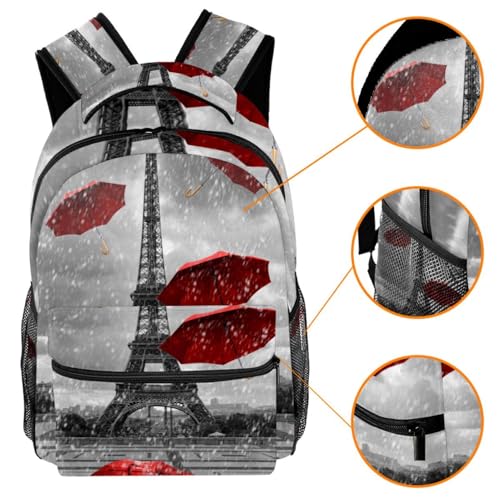 Sac à dos Tour Eiffel original multicolore avec motif graphique chic - 3