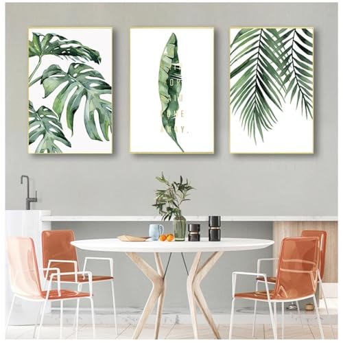Art mural plante vert LSYALUCK : voyagez au cœur de la sérénité nordique en toile