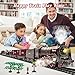 Hitish Train Set for Kids, Electric Train Toys with Realistic Light Sounds Smoke, Christmas Train Model Gifts for Toddlers Boys Girls, Steam Locomotive, Luxury Track & 3 Truck Carriages