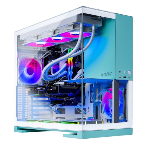 Skytech Gaming Aqua Desktop PC, Intel Ultra 9 285K 3.7 GHz(5.7 GHz Turbo), NVIDIA RTX 5070 12GB, Z890 Board, 1TB NVMe SSD, 32GB DDR5 RAM 6000 RGB, 850W Gold ATX 3 PSU, 360mm ARGB AIO, Wi-Fi, Win 11
