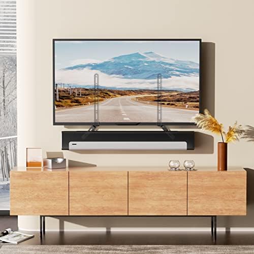 WALI Sound Bar Mount Bracket for Mounting Above or Under TV with Adjustable 3 Angled Extension Arm, Fits Most 23 to 65 Inch TVs, up to 33 Lb