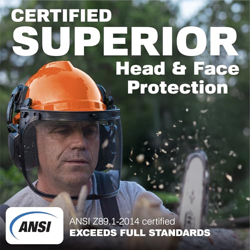 Raxwell Chainsaw Safety Helmet – ANSI Certified 6-in-1 Forestry Hard Hat with Ear Muffs, 2 Visors, Goggles & Earplugs – 30dB Noise Reduction – Adjustable PPE for Arborists, Logging & Tree Work - Image 4