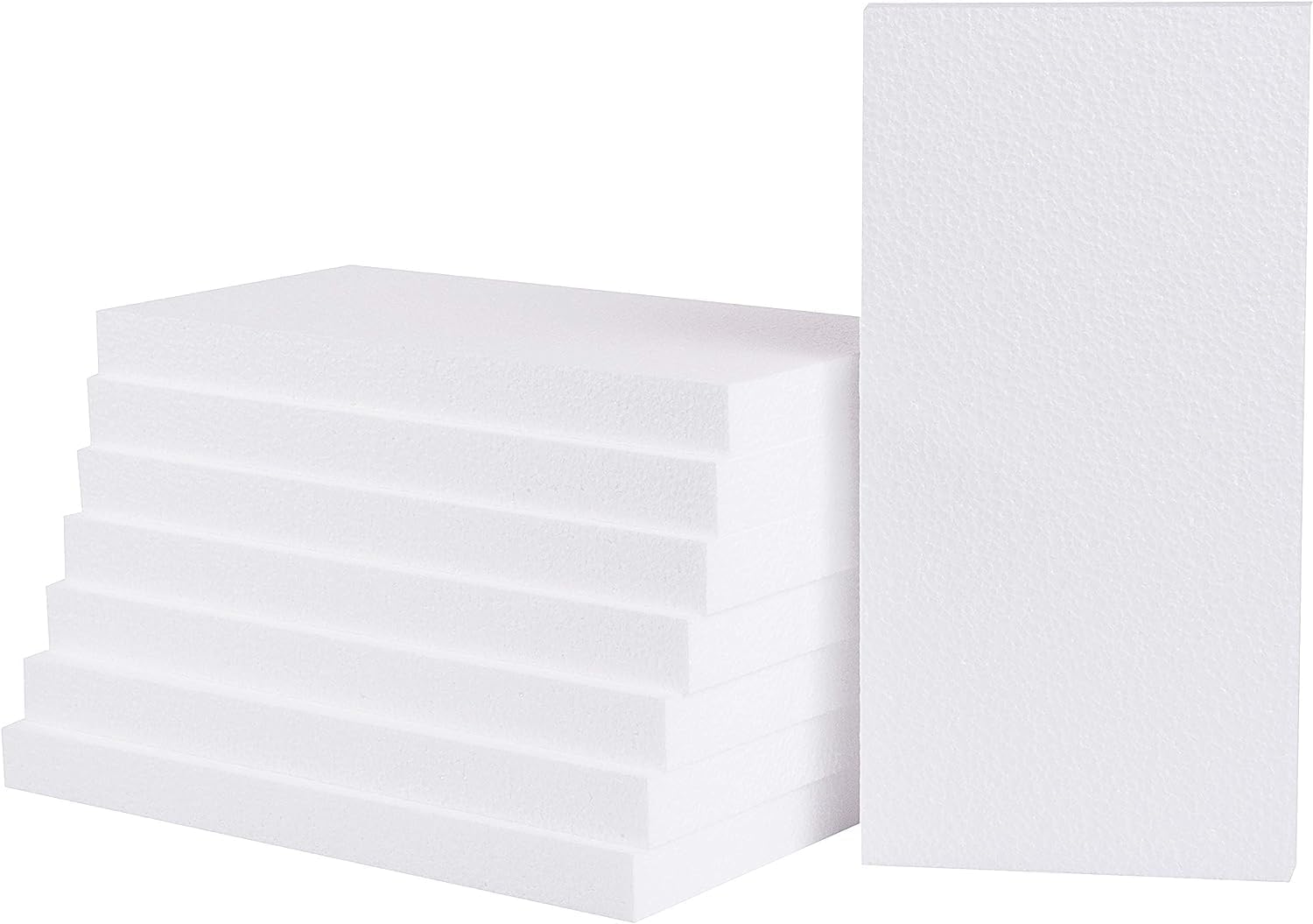 Craft Foam Block - 8 Pack of 6x12x1 EPS Polystyrene Blocks for Crafting, Modeling, Art Projects and Floral Arrangements - Sculpting Sheets for DIY School & Home Art (8 Pack)
