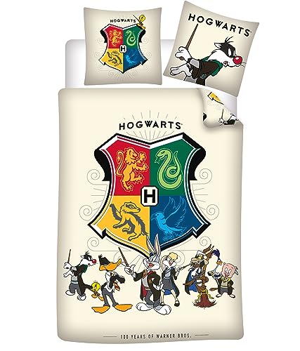 Aymax Bettwäsche Set Hogwarts Looney Tunes 135 x 200cm