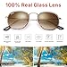 Pro Acme Small Square Sunglasses for Women Men 100% Real Glass Lens Hexagonal Frame (C2 | Gold | Brown Gradient, 51)