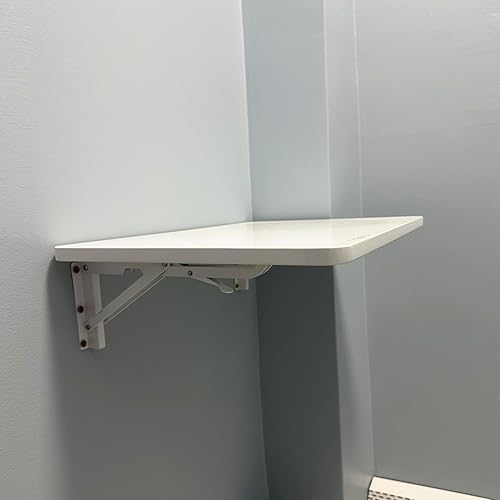 Miniatura 34 de Mesa plegable y versátil para montaje en pared, ahorra espacio, para cocinas, lavanderías, bares en casa y establecimientos gastronómicos, blanco