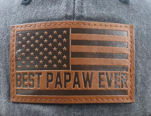 Image of Best Dad Ever American Flag Hat,Adjustable Cotton Embroidered Fathers Day Birthday Gifts for Papa Baseball Cap