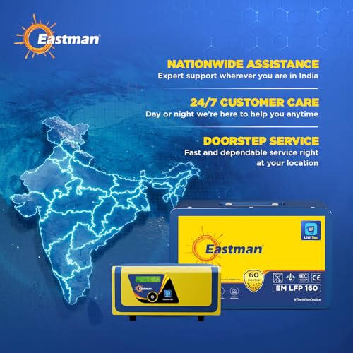 Image of Eastman Lith Tech Combo 1200VA /12V Inverter with 100Ah Lithium Battery | Home, Office & Shop Power Backup | Long Life | Fast Charging | Warranty: 60 Month Battery, 36 Month Inverter, 10 Yr Transformer