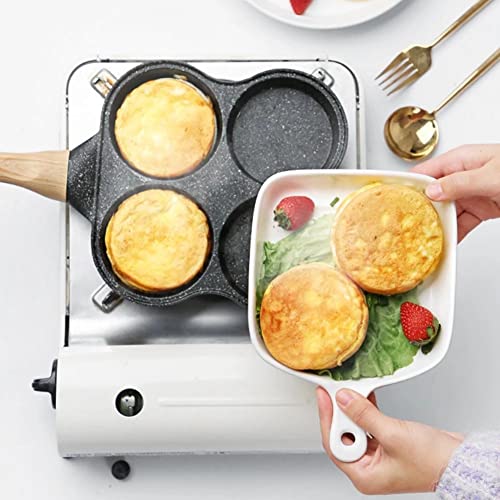 Poêle à omelette à fond plat à quatre trous antiadhésive et robuste