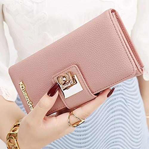 ZHIYI Elegante Billetera Larga, Cuero PU, Suave Y Cómodo, Portátil Y Duradero, Almacenamiento De Tarjetas De Cambio De Múltiples Tarjetas, Billetera De Almacenamiento De Viaje Diario B