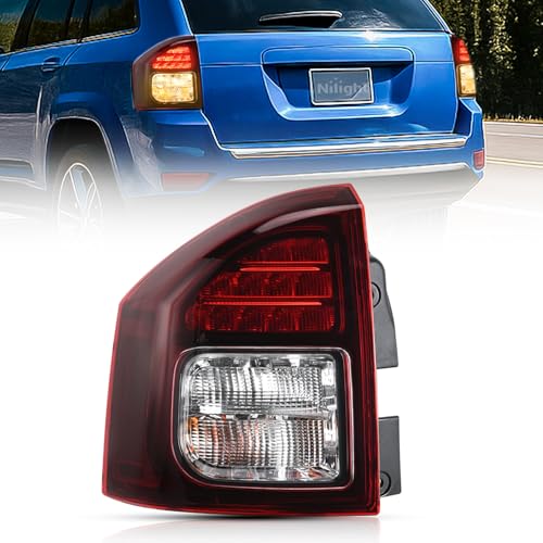 Image of Nilight Taillight Assembly Compatible with 2014 2015 2016 2017 Jeep Compass | Tail Light OE Style Rear Lamp Replacement Driver Side w /Bulbs