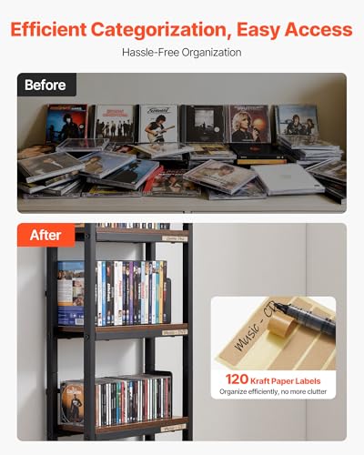 VEVOR-Media-Storage-Cabinet-4-Shelf-DVD-Shelf-Organizer-with-Drawers-1575-x-1181-x-5650-in-Multimedia-Storage-Organizer-for-CDs-DVDs-Books-and-Games-CD-Cabinet-for-Living-Room-Home-Office