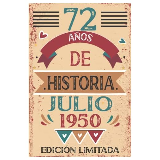 72 Años De Historia Julio 1950: 72 años. Libro de visitas, cuaderno, 110 páginas de felicitaciones, idea de regalo, regalo Para la esposa, novia, mujer, La madre