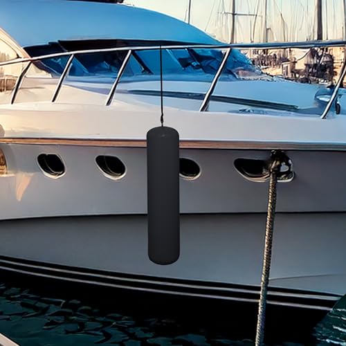 Extreme Max 3006.8598 Heavy-Duty Inflatable Rafting Fender with Stainless Steel D-Rings for Boats, Yachts & Sailboats - 48\" x 12\", Black - Thumbnail 7