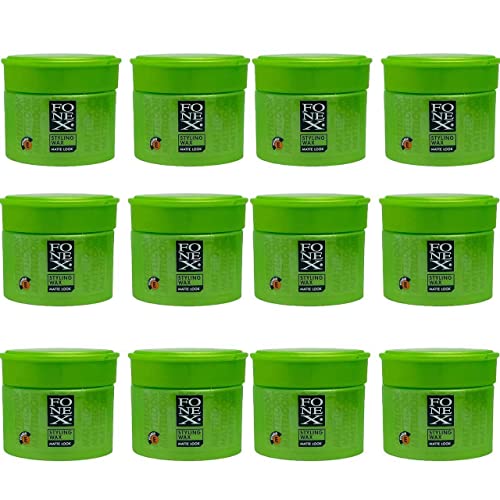 Cire coiffante matte look Fonex en lot de 12 pots de 100gr pour fixation forte