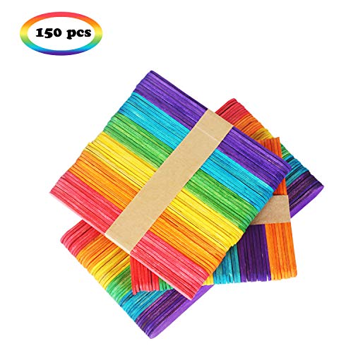 CAT PALM Colored Jumbo Wood Craft Sticks for Handicraft Model Making Decorations, 6"