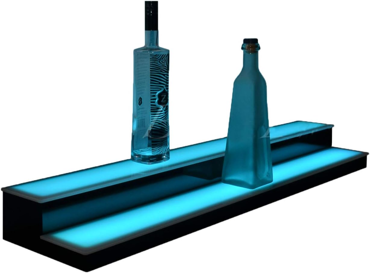 Low Profile LED Display Shelf 2 Tier (Gloss Black, 36)