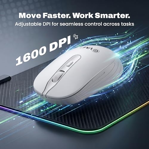 Image of EVM Wireless Keyboard Mouse Combo with USB Nano Receiver | Full-Size 105-Key Keyboard | 10m Wireless Range | DPI Adjustable Optical Mouse | for Laptop, Desktop & Mac | (WLK-018 & EWLM-450-White)