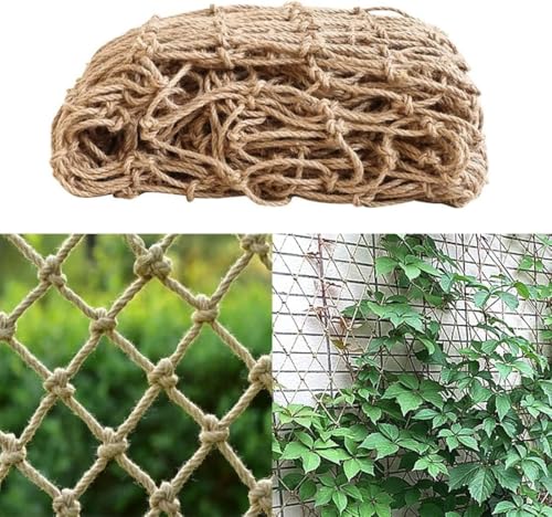 Plant Support Jute Netting Natural Decorative Fishing Net Nautical Sea Ocean Fish Netting for Home Party Wedding Photography Props Decoration Wall Decor(1x5m)