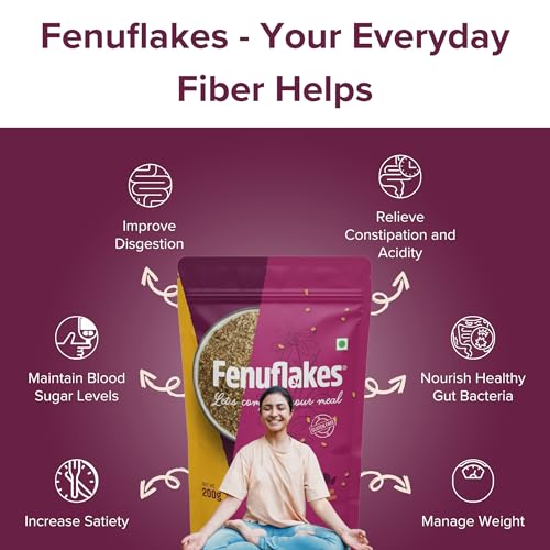 Image of FENUFLAKES 200 Gram -Fiber Supplement |Helps In Managing Blood Sugar Levels|Low G.I |Gut Health| Flakes Of Methi (Fenugreek) Seeds|Add It To Any Food |100% Plant Based| High Protein |Low-Carbs