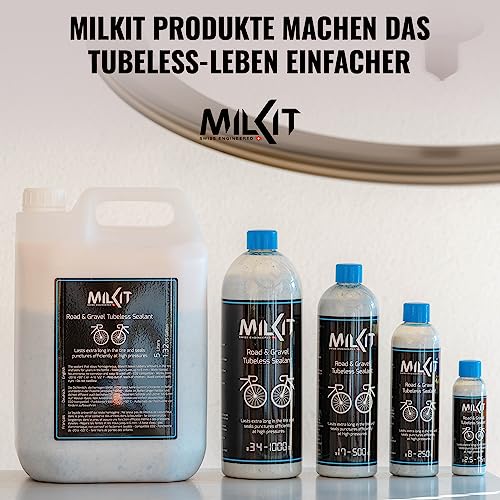 Milkit Tubeless Latte Sigillante Per Bici Da Corsa & Gravel, In Bottiglia Da 500 Ml – Sigillante Per Pneumatici – Latte Sigillante Tubeless Latte Per Pneumatici Da Bicicletta - 7