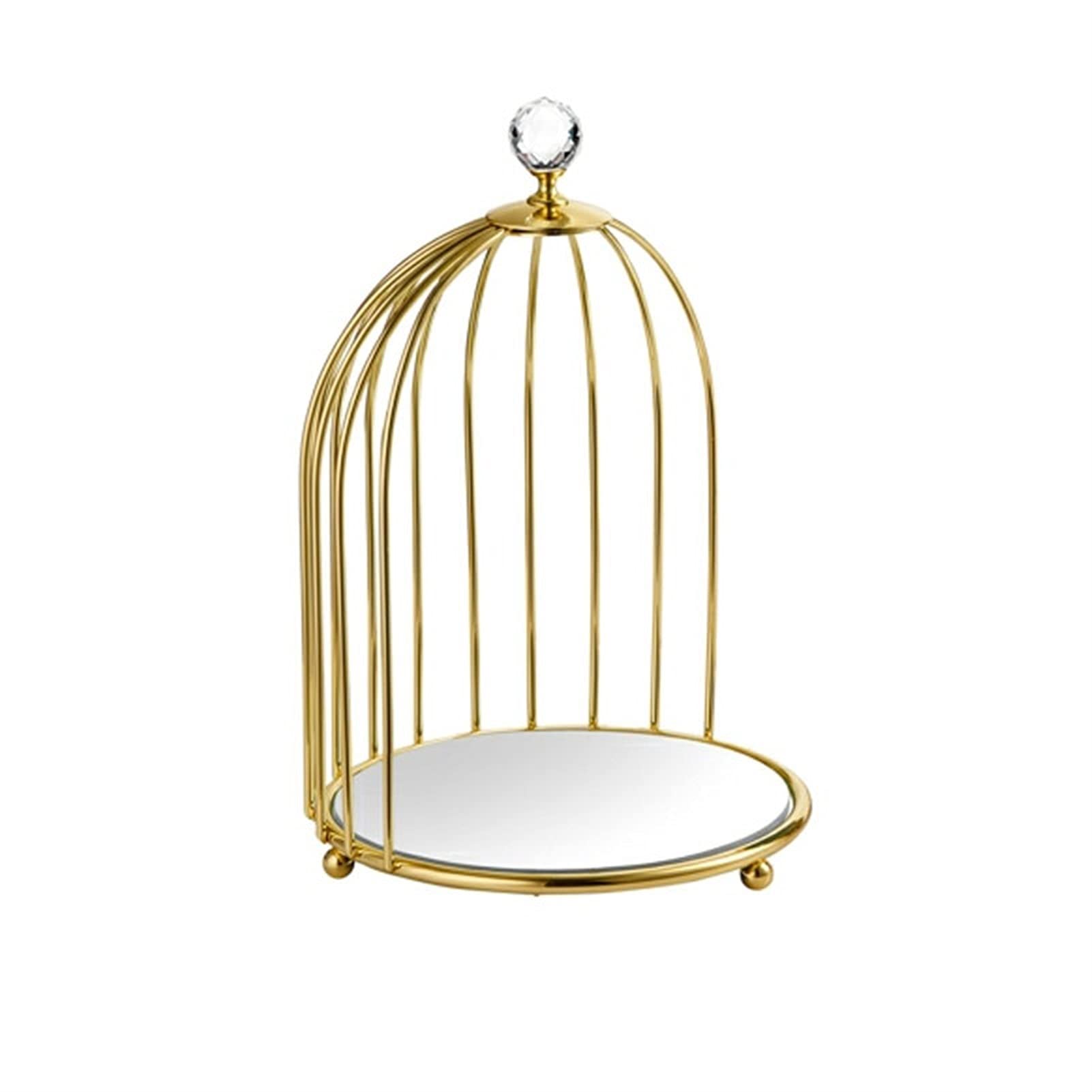 HDBCYUAZ Simple Bird Cage Iron Art Storage Rack Cosmetic Box Desktop Skin Care Products Dressing Table