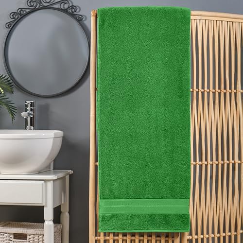 Image of Elegant Comfort Three Line Popcorn Extra Large Luxury Bath Towel - 40 inch x 80 inch inch, Premium Hotel Spa Quality 1 Piece Oversized Bath Sheet 100% Turkish Cotton Super Soft Highly Absorbent, Emerald Green