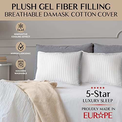 Mueller Hotel Collection Pillows For Side Sleepers, European Made, Cooling Gel Pillows Queen Size Set Of 2, Pillows For Sleeping Back Stomach Sleepers #TOP1