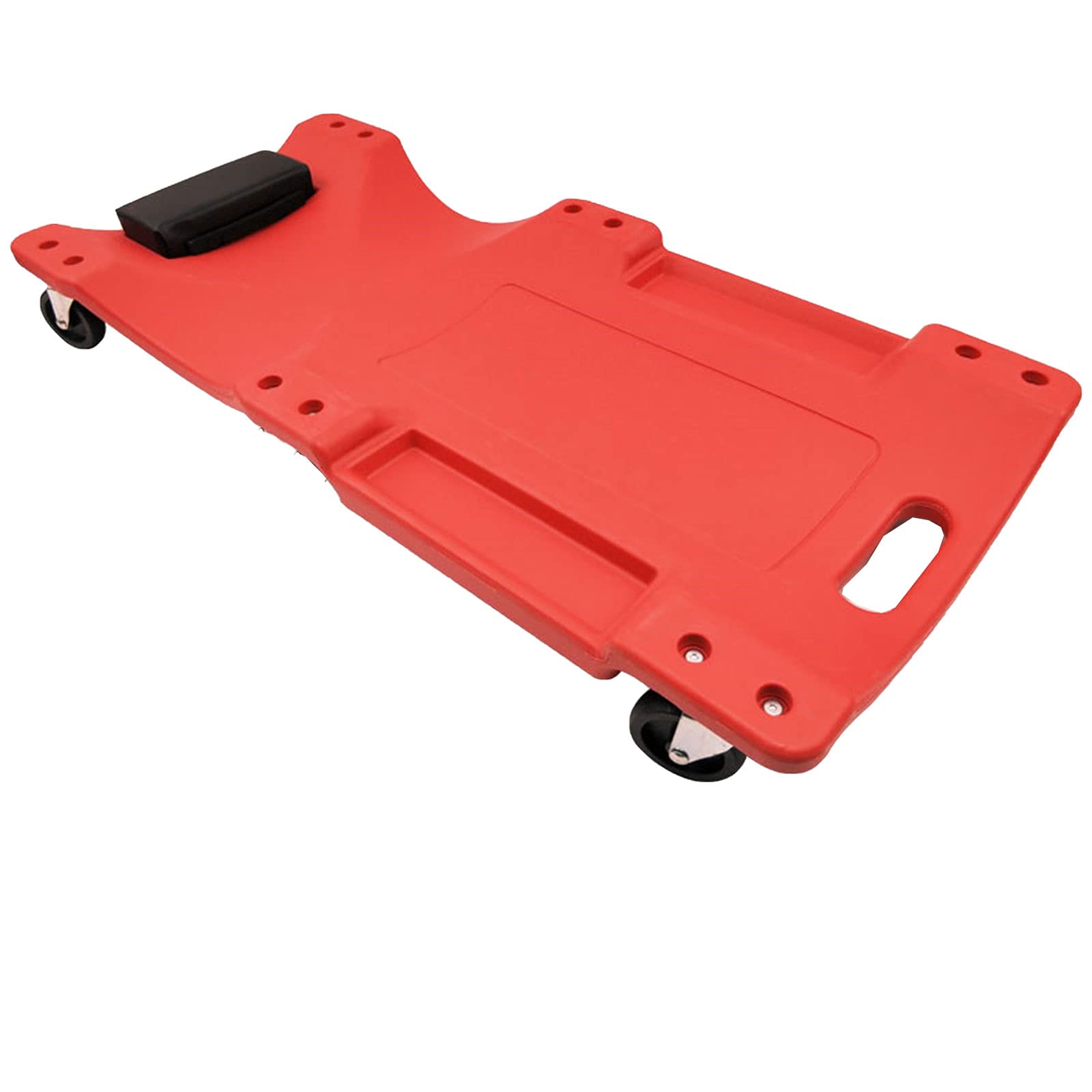 ARCH Camilla De Plástico Mecánico, Reposacabezas De Cuero Cómodo, Caja De Colección Portátil, Corredor Universal Flexible, Taller Mecanico para 4S Tienda Y Hogar (Color : Red, Size : Standard)