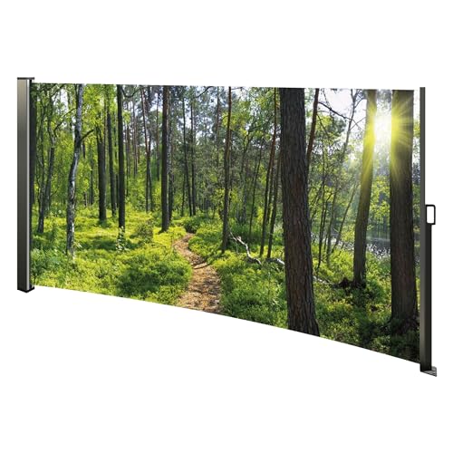 HTI-Living Seitenmarkise mit Fotodruck Wald Seitenmarkise mit Fotodruck Wald Windschutz