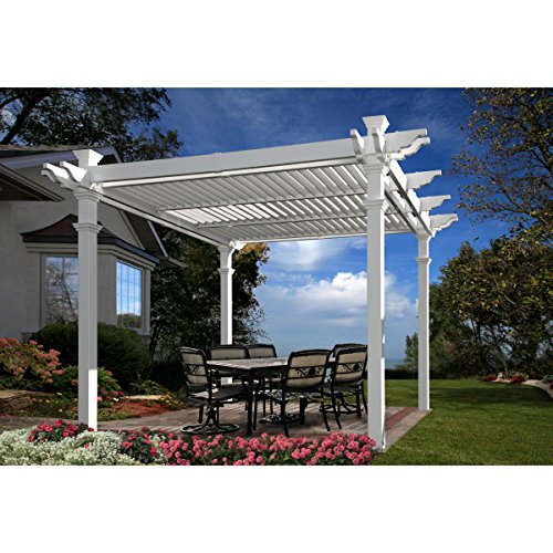 Avalon 10' X 10' Adjustable Louvered Vinyl Pergola #TOP2
