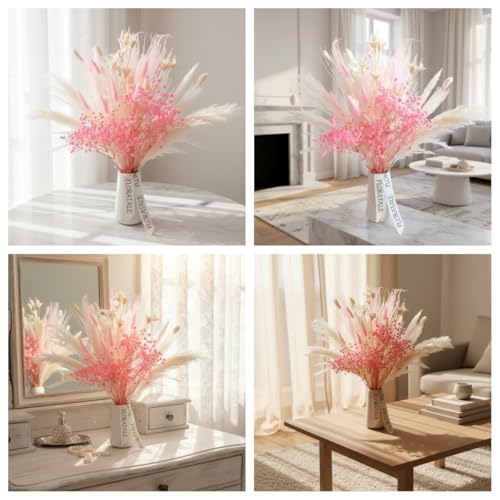 Ramo de flores secas Romantic Blush 17 pulgadas sin jarrón miniatura 6