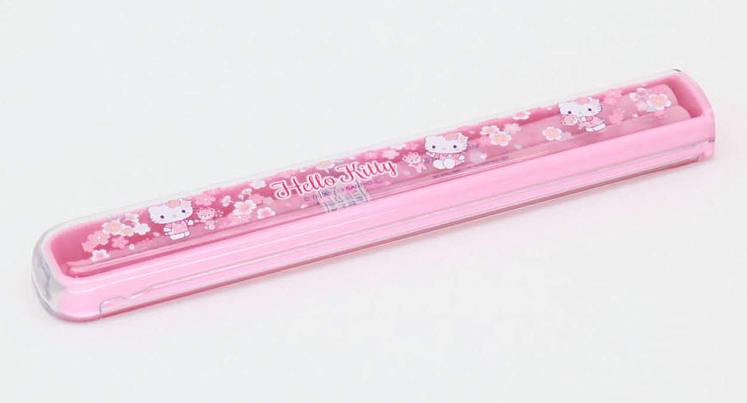 OSK Hello Kitty Sakura HS-11 Pull Lid Chopsticks Case Set