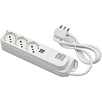 FANTON 47450 Multipresa 3 posti + USB OMEGA 3 prese bipasso/schuko 2P+T 16A e 2 prese USB
