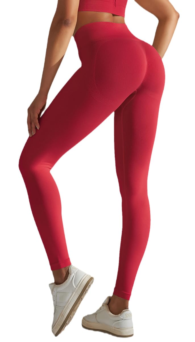 Vozobi Tiktok Trending Leggings Women's High Waist Smile Contour Booty Leggings Scrunch Butt Lift Workout Seamless Yoga Pants — view 66