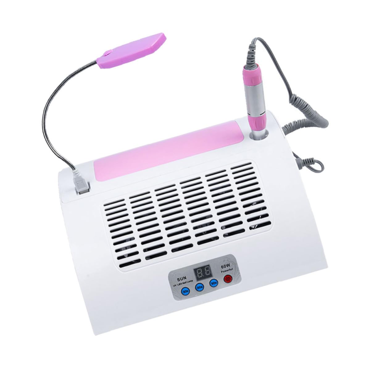 Machine à Limer les Ongles 60w Eu Plug ABS Blanc Aspiration