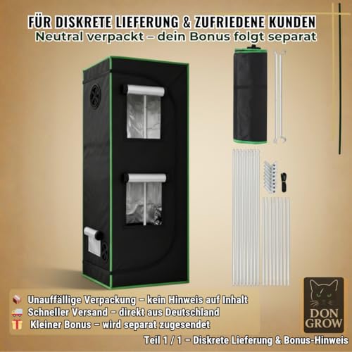 Lospitch Growzelt, Growbox|Grow Tent|Grow Schrank|Zuchtzelt|Lichtdicht und Wasserdicht Pflanzenzelt|Gewächshaus für Homegrowing|600D Oxford, 120x60x180cm, Schwarz Grün 6 Lospitch Growzelt, Growbox|Grow Tent|Grow Schrank|Zuchtzelt|Lichtdicht und Wasserdicht Pflanzenzelt|Gewächshaus für Homegrowing|600D Oxford, 120x60x180cm, Schwarz Grün – Bild 6