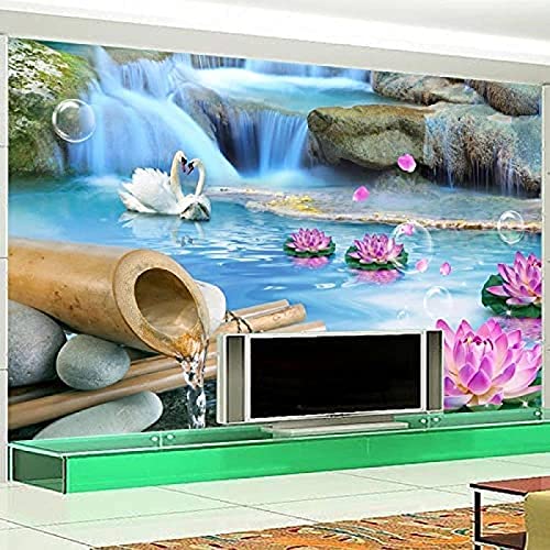 Mmaxz 3D Wall Murals Photo Self Adhesive Wallpaper 3D Swan Lake Nature Scenery Mural Tv Sofa Bedroom Home Decor Wall Mu 3D Wallpaper Paste Decoration Murals The Wall #TOP28