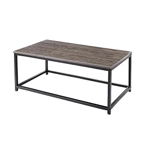 AZL1 Life Concept Coffee Table with Metal Frame Clean contemporary design meets rustic industrial style for living room