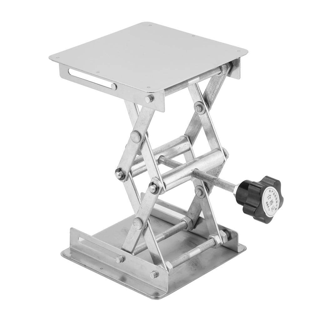 GOTOTOP Labor-Scherenständer, 9,9 x 9,9 cm, Edelstahl, Labor-Stützplattform, Labor-Hebetisch, hochverstellbar, erweiterbarer Hubhöhenbereich von 45 mm bis 158 mm