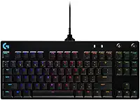 Teclado Mecânico Gamer Logitech G PRO com Layout US, RGB LIGHTSYNC, Design TKL, Cabo Destacável e Switch Exclusivo GX Blue Clicky
