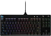 Teclado Mecânico Gamer Logitech G PRO com Layout US, RGB LIGHTSYNC, Design TKL, Cabo Destacável e Switch Exclusivo GX Blue Clicky
