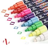 IJIANG Liquid Chalk Markers for Blackboards, Dust Free Wet-Dry Erasable - Chalk Markers with 6mm Reversible Bullet&Chisel Tip, Neon Colors for Chalkboard Signs, Whiteboard, Calendar, Window, Glass
