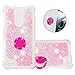 Produktbild FAWUMAN Hülle für LG K8 2018 Diamant Ring Flüssig Treibsand Silikon TPU Bumper Hülle für LG K8 2018Fluoreszierende rosa Sterne