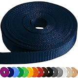 TECEUM 25 mm Gurtband – Marineblau – 9 Meter - Gurtband zum Klettern im Freien drinnen Basteln DIY (1” 10y)