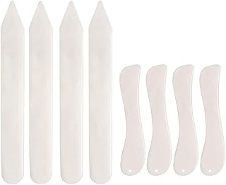 8 PCS Bone Folder Tool, Plastic Bone Folder Paper Creaser Set Scoring Tool for Paper Crafts Book-Binding Card Making and Office Supplies for DIY Handmade Leather Burnishing Bookbinding Books Cards