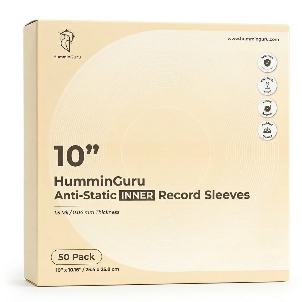 HumminGuru 10 Inch Vinyl Record Inner Sleeves (10" Round Inner Sleeves)